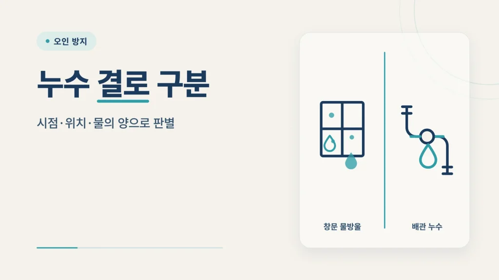 누수 결로 구분 판별 가이드